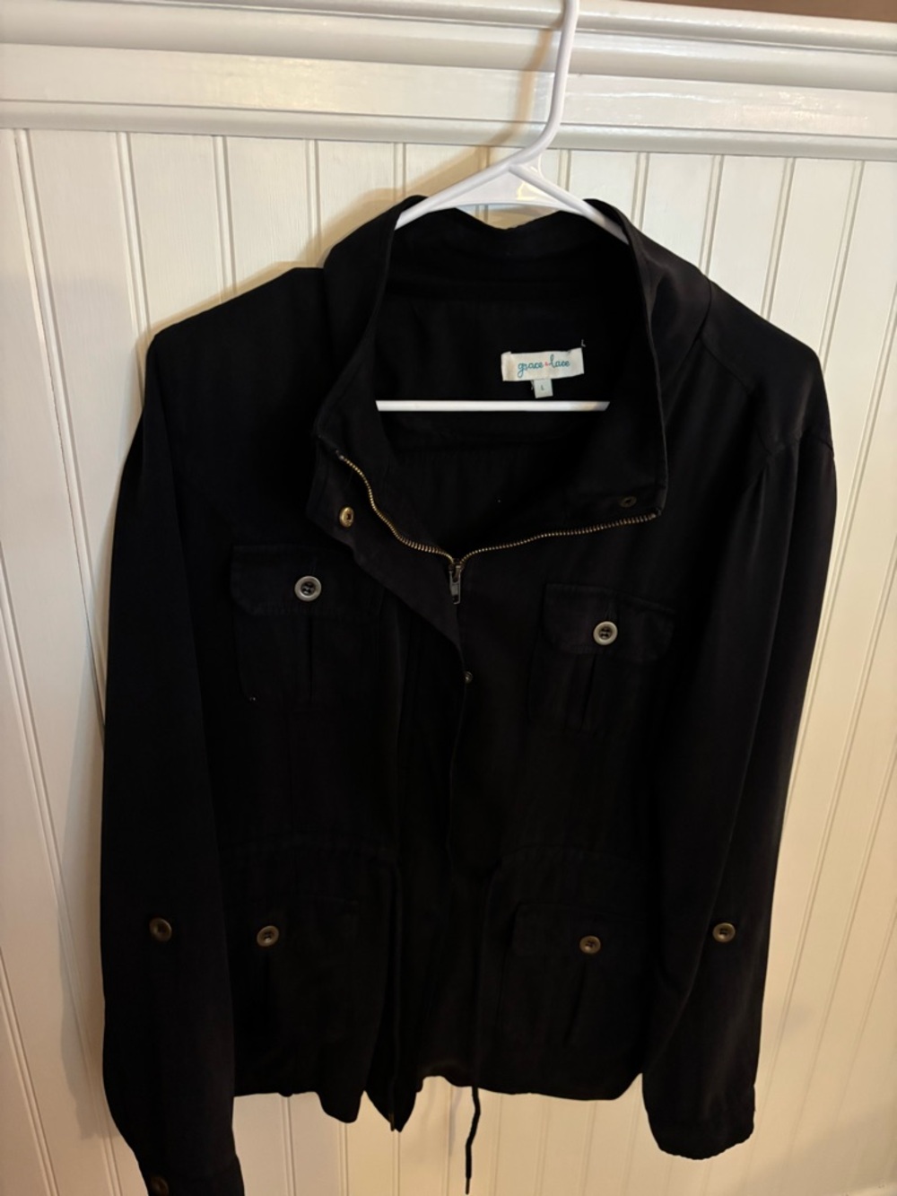 Grace and Lace Tencel Cargo Utility Jacket